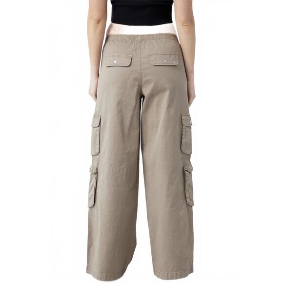 Pacsun Taupe Draped Low Rise Wide Leg Cargo Pants Desert Brown NWT XS - Picture 4 of 7